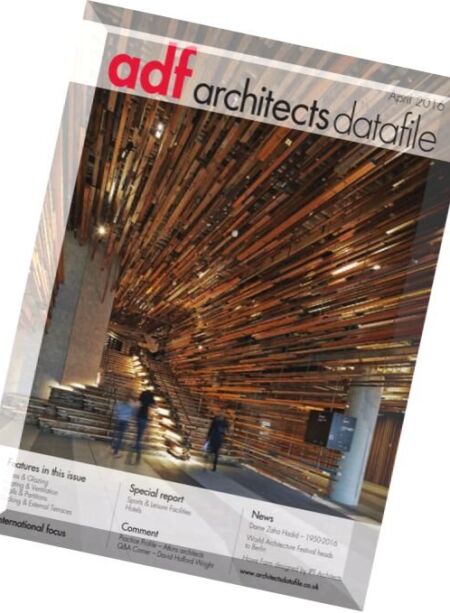 Architects Datafile (ADF) – April 2016 Cover