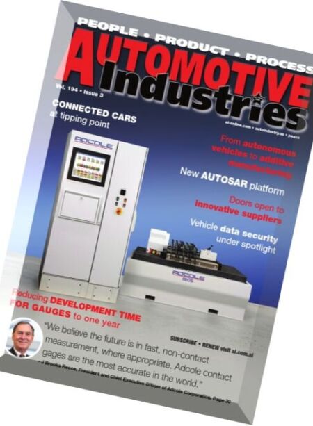Automotive Industries – Q3, 2015 Cover