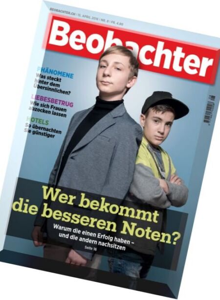 Beobachter – 15 April 2016 Cover
