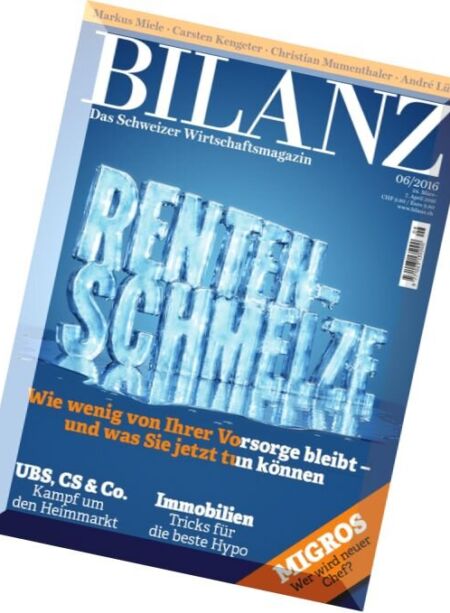 Bilanz – 24 Marz 2016 Cover