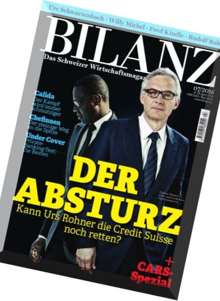 Bilanz – 8 April 2016 Cover