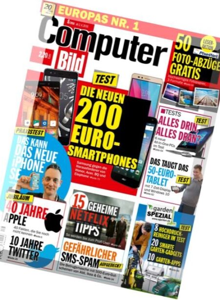 Computer Bild – Nr.8, 2016 Cover