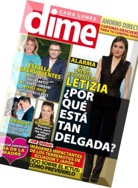 Dime – 2 Mayo 2016 Cover