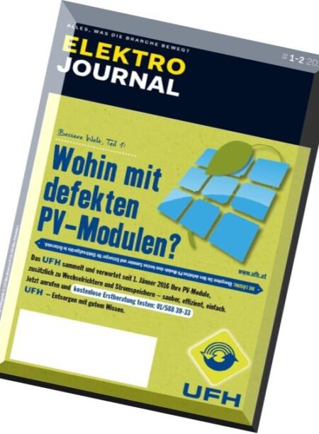 Elektro Journal – Januar-Februar 2016 Cover