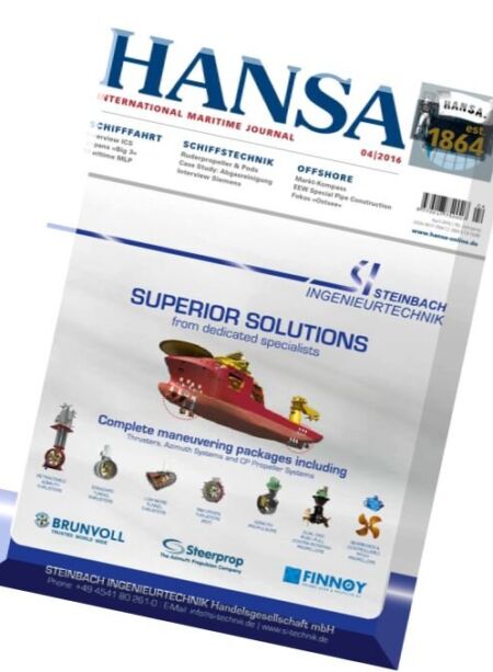 Hansa – April 2016 Cover