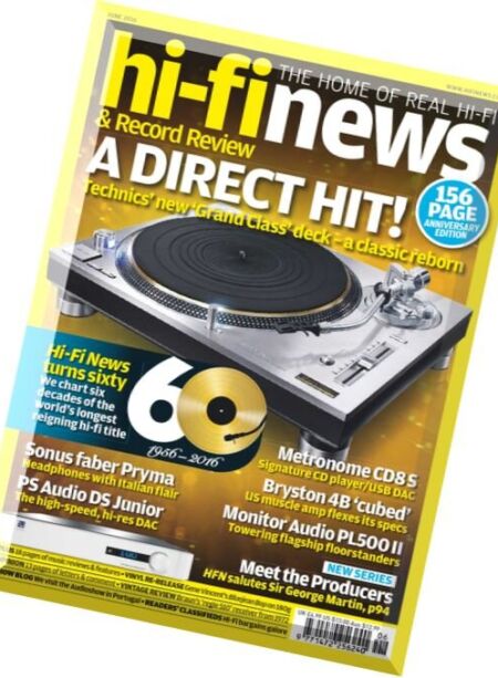 Hi-Fi News – June 2016 Cover