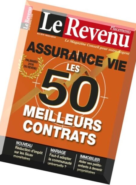 Le Revenu Placements – Avril 2016 Cover