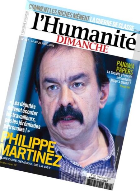 L’Humanite Dimanche – 14 au 20 Avril 2016 Cover
