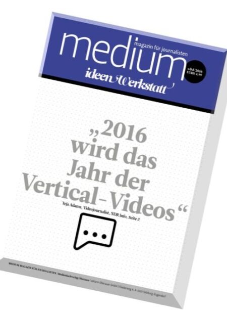 Medium Magazin – April 2016 Cover