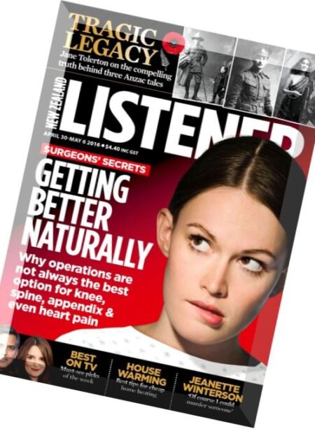 New Zealand Listener – 30 April 2016 Cover