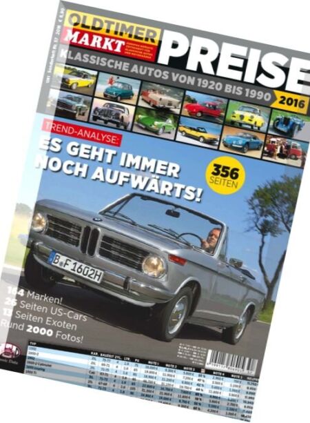 Oldtimer Markt Sonderheft – Preise 2016 Cover