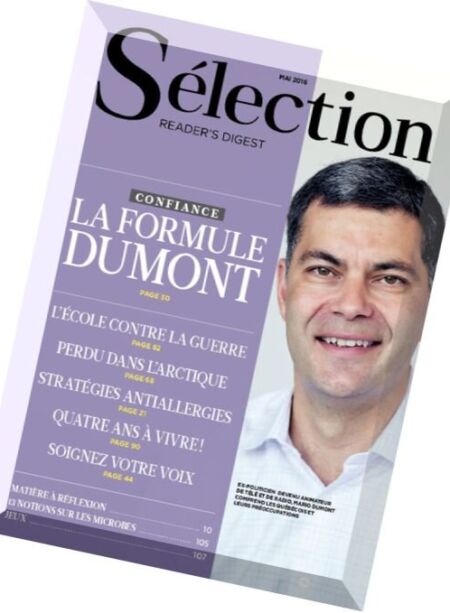 Selection Reader’s Digest Canada – Mai 2016 Cover