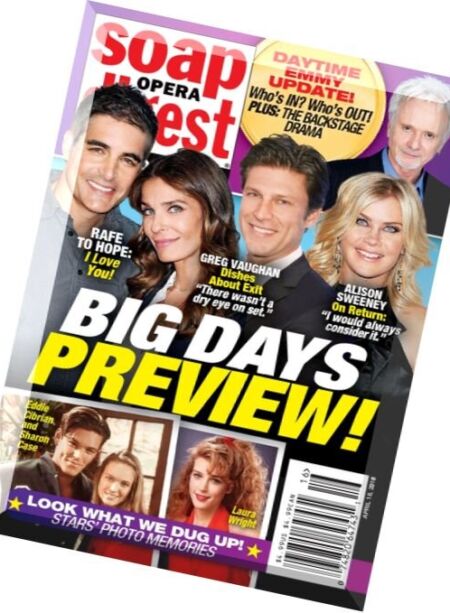 Soap Opera Digest – 18 April 2016 Cover