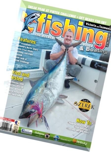 Victoria and Tasmania Fishing Monthly – March 2016 Cover