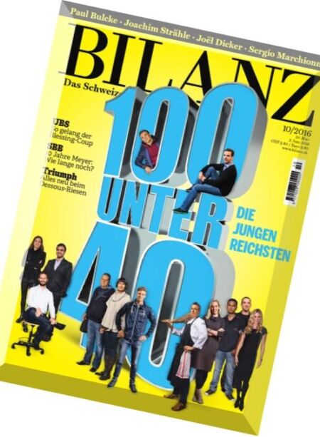 Bilanz Wirtschaftsmagazin – N 10, 20 Mai 2016 Cover