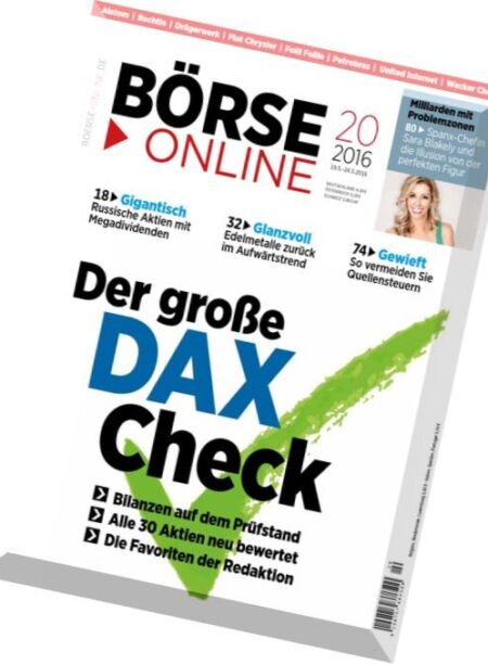 Borse Online – N 20, 19 Mai 2016 Cover