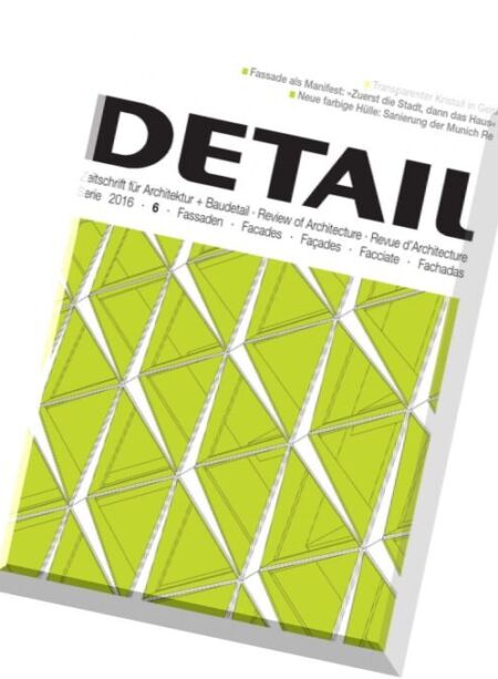 DETAIL Germany – Nr.6, 2016, Fassaden Cover