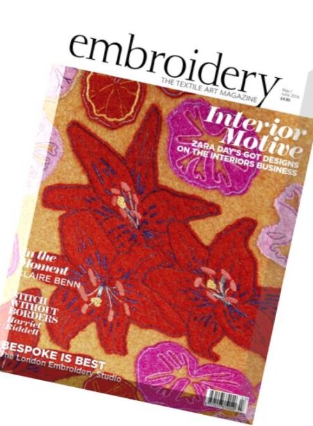 Embroidery Magazine – May-June 2016 Cover