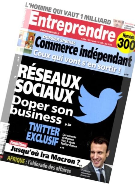 Entreprendre – Mai 2016 Cover