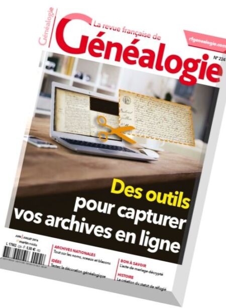 La Revue Francaise de Genealogie – Guin-Juillet 2016 Cover