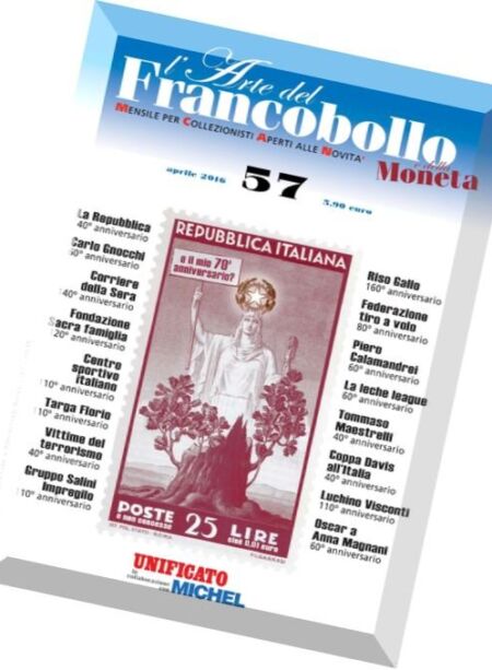 l’Arte del Francobollo – Aprile 2016 Cover