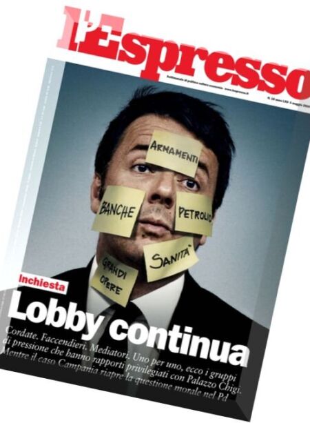 L’Espresso – 5 Maggio 2016 Cover