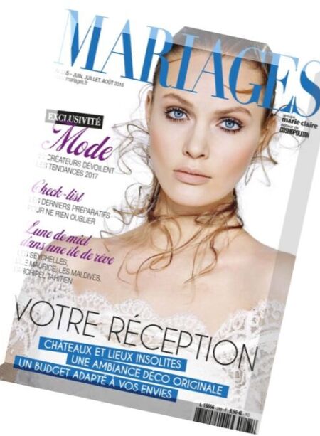 Mariages – Juin-Aout 2016 Cover