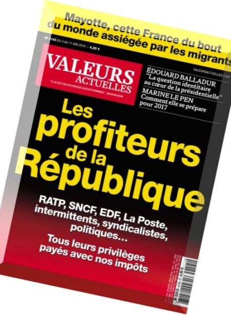 Valeurs Actuelles – 5 au 11 Mai 2016 Cover