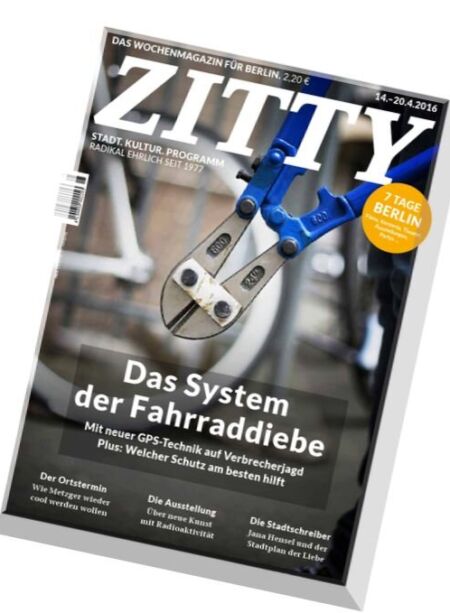 Zitty – 14 April 2016 Cover