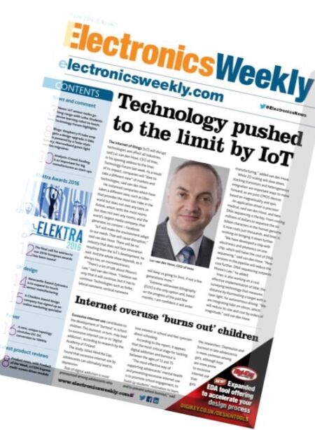 Electronics Weekly – 1 June 2016 Cover
