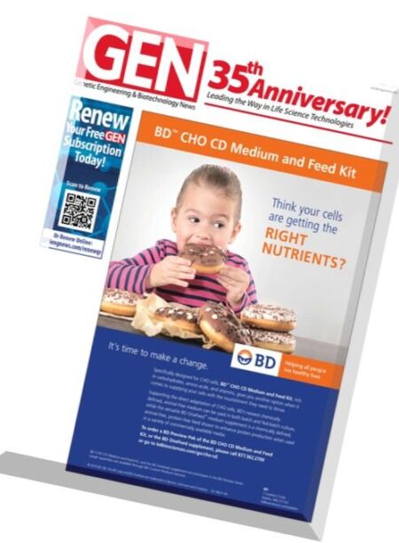 Genetic Engineering & Biotechnology News – 1 June 2016 Cover
