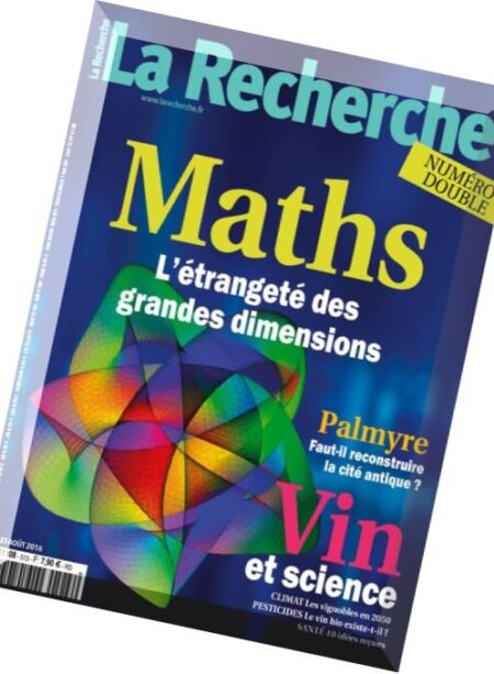 La Recherche – Juillet-Aout 2016 Cover
