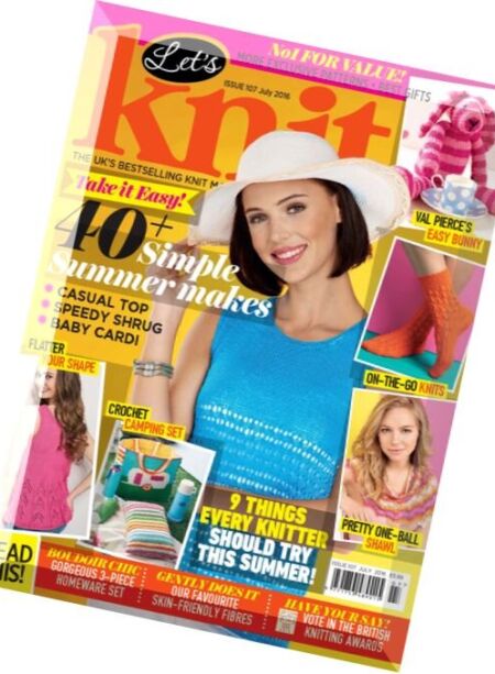 Let’s Knit – July 2016 Cover