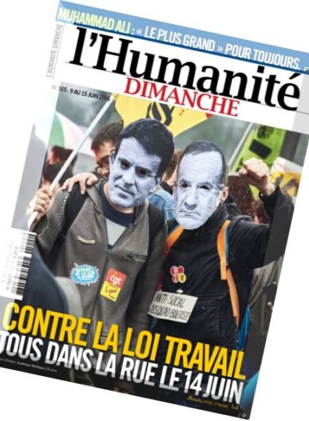 L’Humanite Dimanche – 9 au 15 Juin 2016 Cover