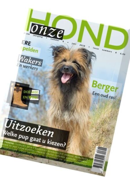 Onze Hond – Juni 2016 Cover