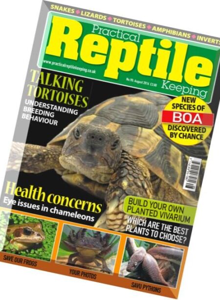 Practical Reptile Keeping – August 2016 Cover