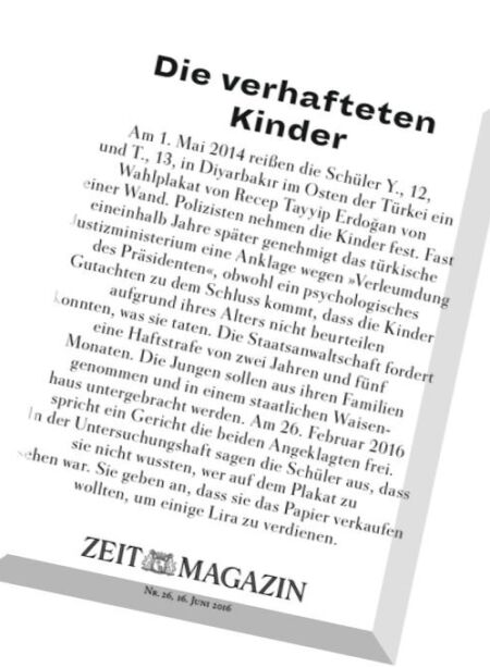 Zeit Magazin – 16 Juni 2016 Cover