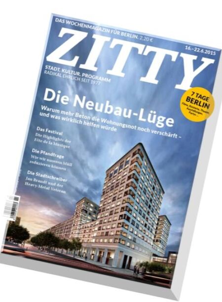 Zitty – 16 Juni 2016 Cover