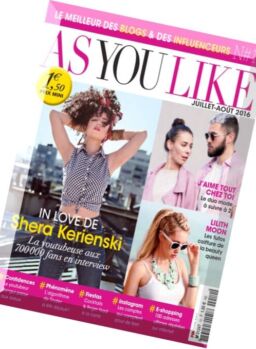As You Like – Juillet-Aout 2016