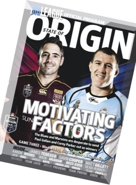 Big League – State of Origin Game Three 2016 Cover