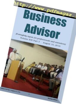 Business Advisor – 10 August 2016