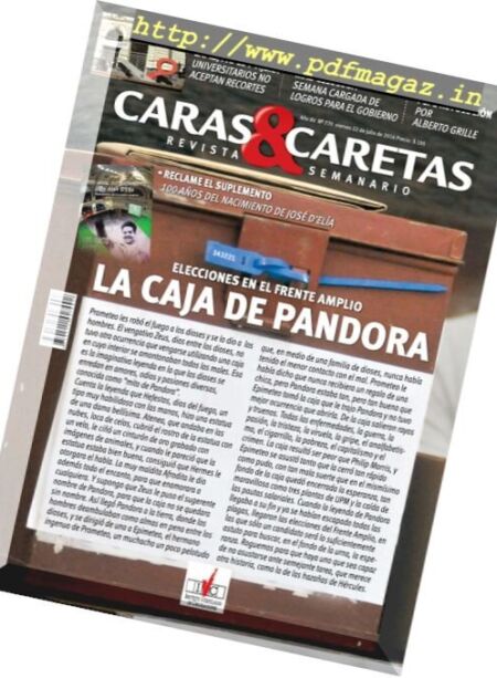 Caras & Caretas – 22 Julio 2016 Cover