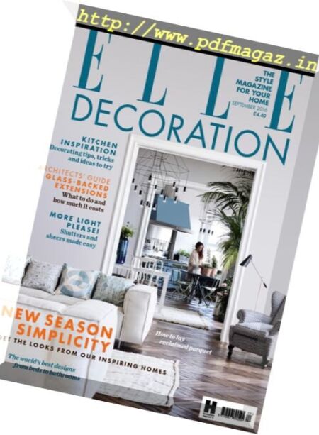 Elle Decoration UK – September 2016 Cover