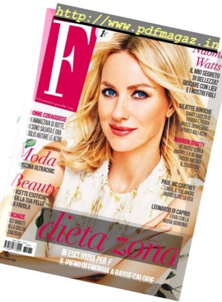 F – 3 Agosto 2016 Cover