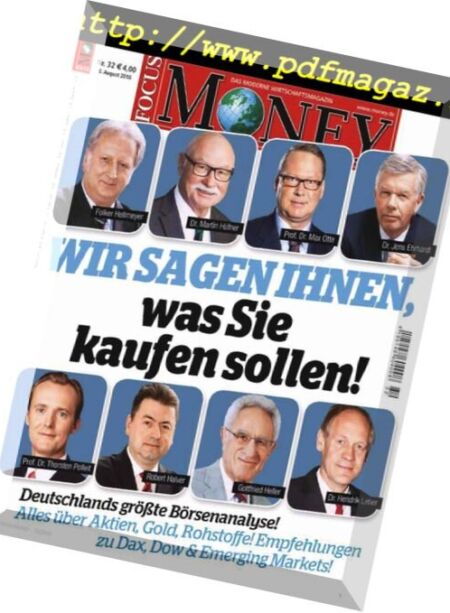 Focus Money – 3 August 2016 Cover