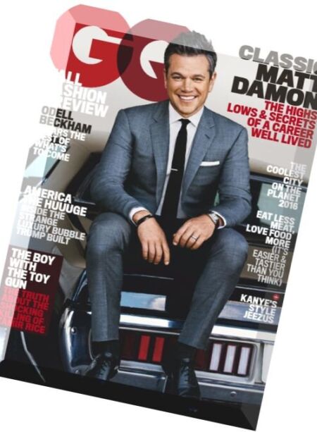 GQ USA – August 2016 Cover