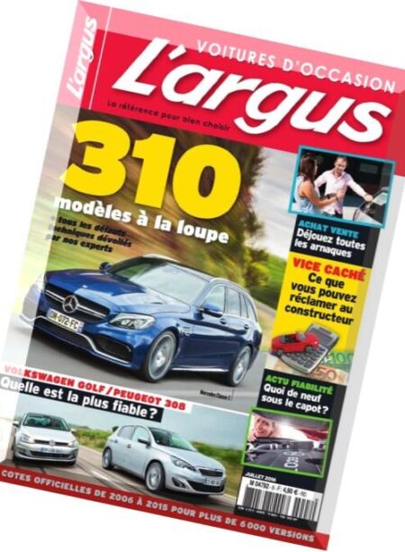 L’argus voitures d’occasion – Juillet 2016 Cover