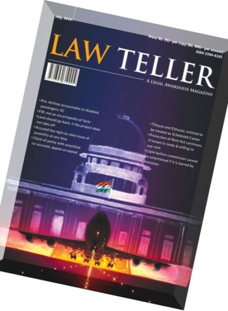Law Teller – July 2016 Cover