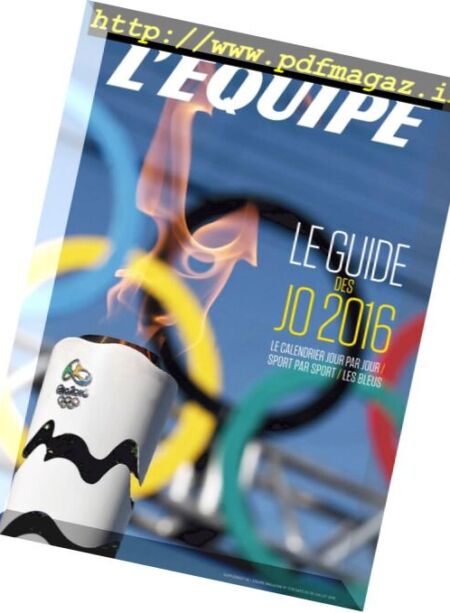 L’Equipe Magazine – Le Guide Des JO 2016 Cover