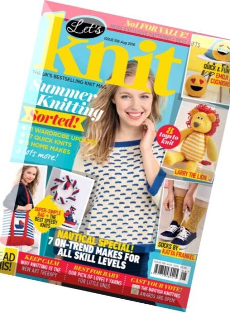 Let’s Knit – August 2016 Cover